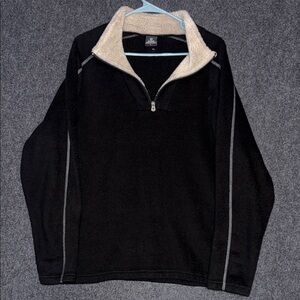 Kuhl Black and Cream 1/4 Zip-Up Sweater Large